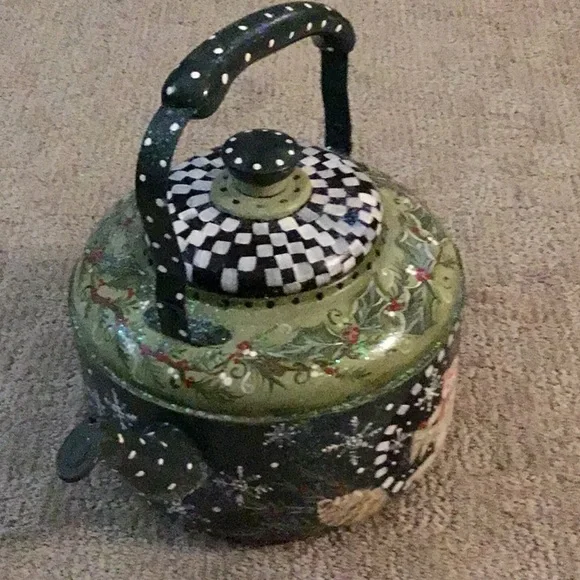 Painted teapot, Christmas design, Decorative - Picture 4 of 5